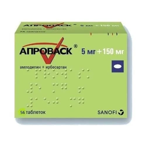 Апроваск, таблетки в плёночной оболочке 5 мг+150 мг, 56 шт.