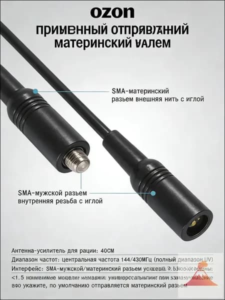 Антенна для портативной рации HA06 (SMA-female), УКВ (136-174).;Портативная рация Kenwood; Quansheng.