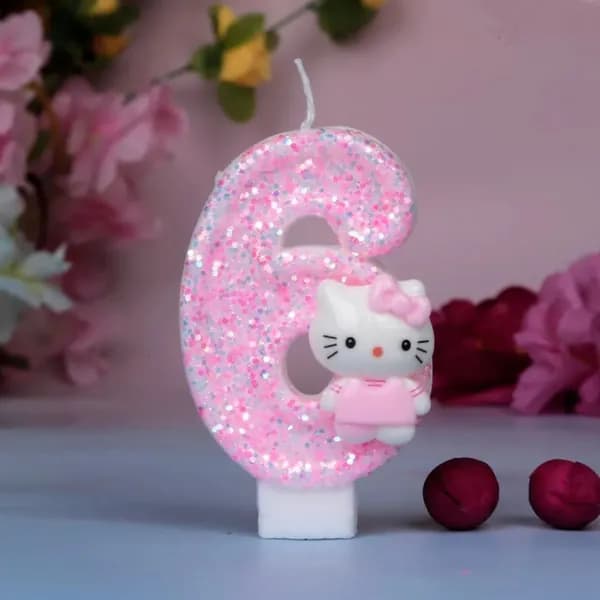 Свечи для торта цифра 6 "Без отдушки", 7.5 см х 4 см, 1 шт