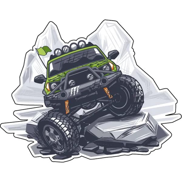 Наклейка на авто 4x4 / внедорожник / Off Road 15x12 см