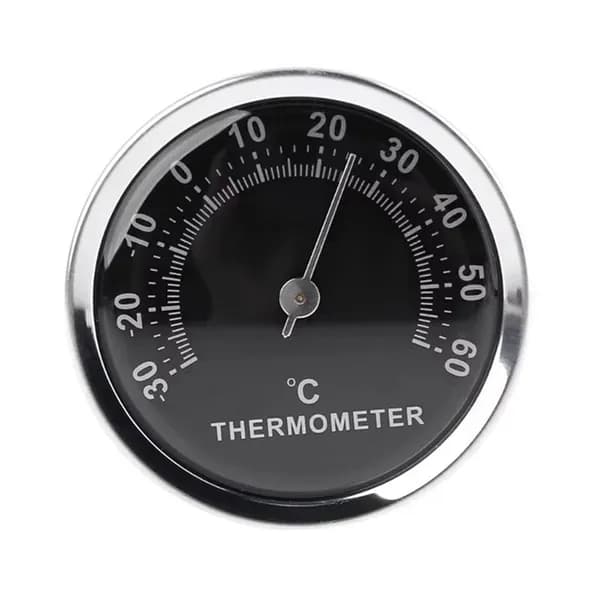 Миниатюрный механический термометр для дома и улицы, -30 60 C, точность 2 C, с двусторонним скотчем / корпус ПВХ, черный