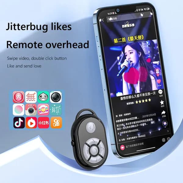 Беспроводной Bluetooth-пульт для селфи с силиконовыми кнопками, версия 5.0, чёрный