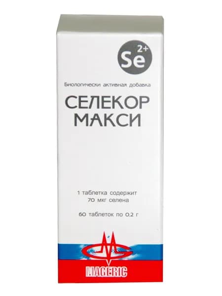 mageric, Селекор - Макси, двухвалентный селен, 70 мкг., 60 табл. /Маджерик