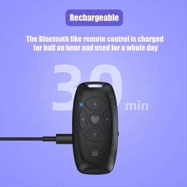 Перезаряжаемый беспроводной пульт дистанционного управления Bluetooth для камеры B, электронные аксессуары (белый)