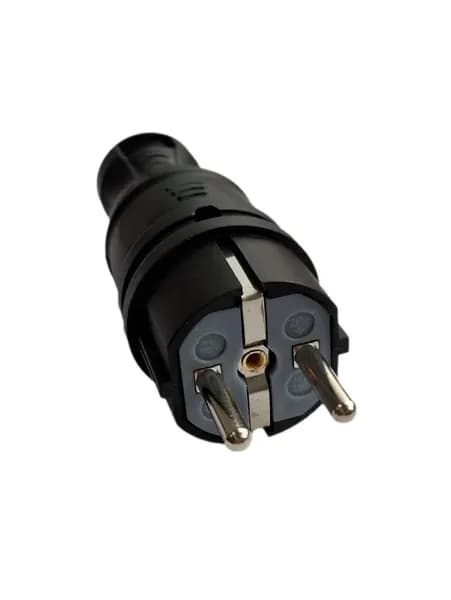 Кабельная каучуковая вилка с заземлением 220В, 16А, IP44, черная BEMIS BK1-1402-2011