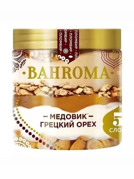 Мороженое Bahroma пинта пломбир Медовик грецкий орех БЗМЖ 320 г