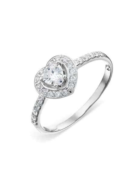 Кольцо серебряное женское 925 пробы с фианитами, KARATOV