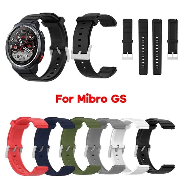 Силиконовый ремешок для часов Mibro GS - черный