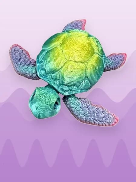 Морская черепаха 3D печать, гибкая игрушка, - Конфетная радуга