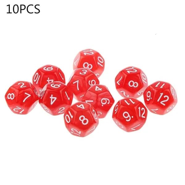 Набор из 10 полиэдральных игр D12 для клуба, акриловые 12-гранные аксессуары для семейных вечеринок и RPG, R