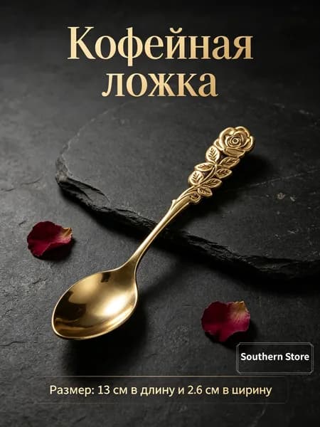 Ложка десертная ложка 1 предм. золотой, светло-розовый