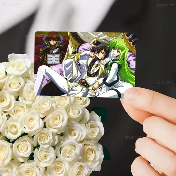 Code Geass Код Гиас Наклейка на банковскую карту, глянцевая защитная стойкая к стиранию