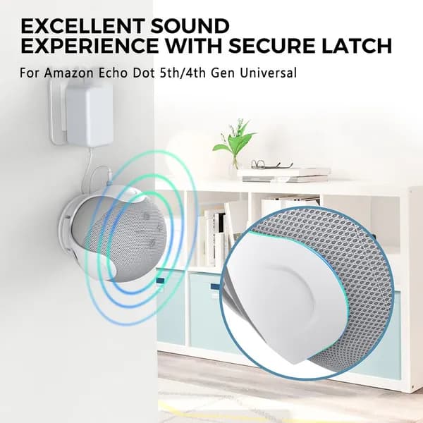 Настенный кронштейн для Echo Dot 4/5 с управлением кабелями