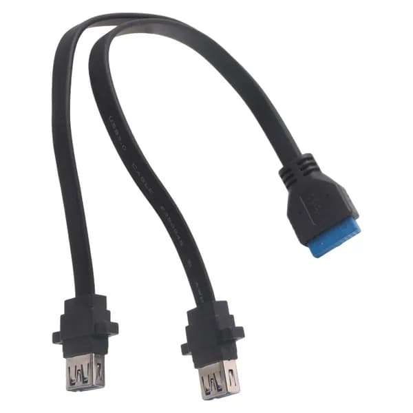 0. Удлинительный кабель для передней панели с двумя 2 портами USB 3.0, адаптер типа "мама" на 20-контактный разъем.