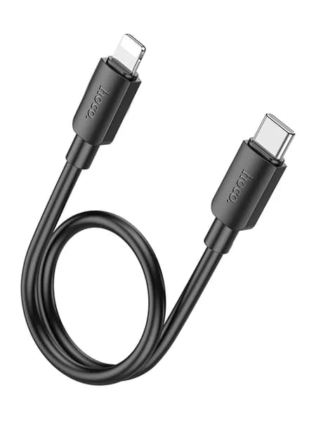 Кабель HOCO X96, USB-C Lightning для мобильных устройств, с поддержкой PD мощностью до 27W, с защитой от перегибов и изломов, 25 см, черный