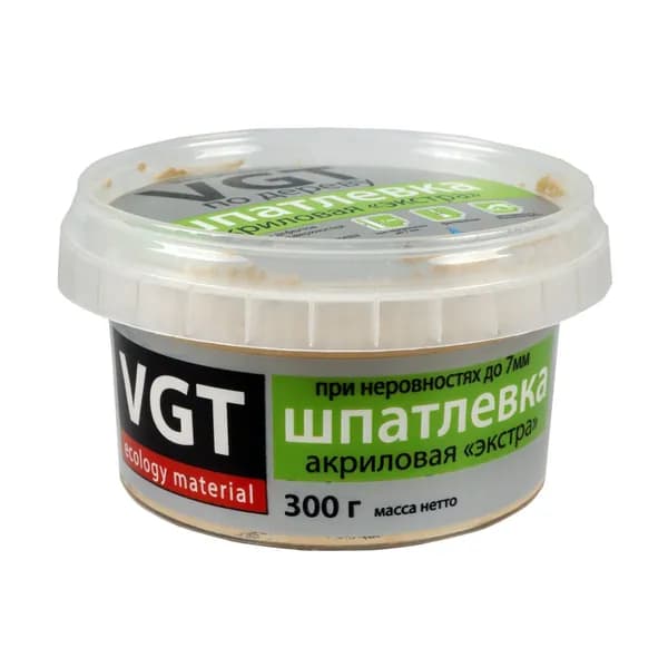 Шпатлевка акриловая VGT по дереву, "Экстра", лиственница, 0,3 кг