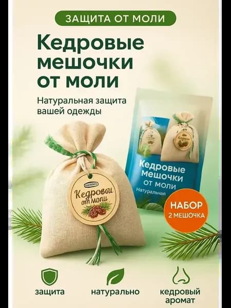 Кедровые мешочки от моли 2 шт – натуральное саше в шкаф