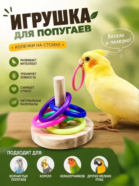 Игрушки для птиц, Интерактивная игрушка с кольцом попугая