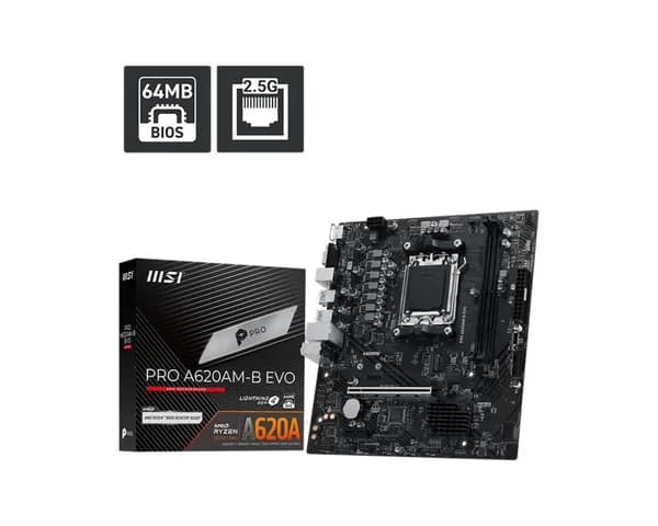 MSI PRO A620AM-B EVO AMD A620 AM5 DDR5 Материнская плата
