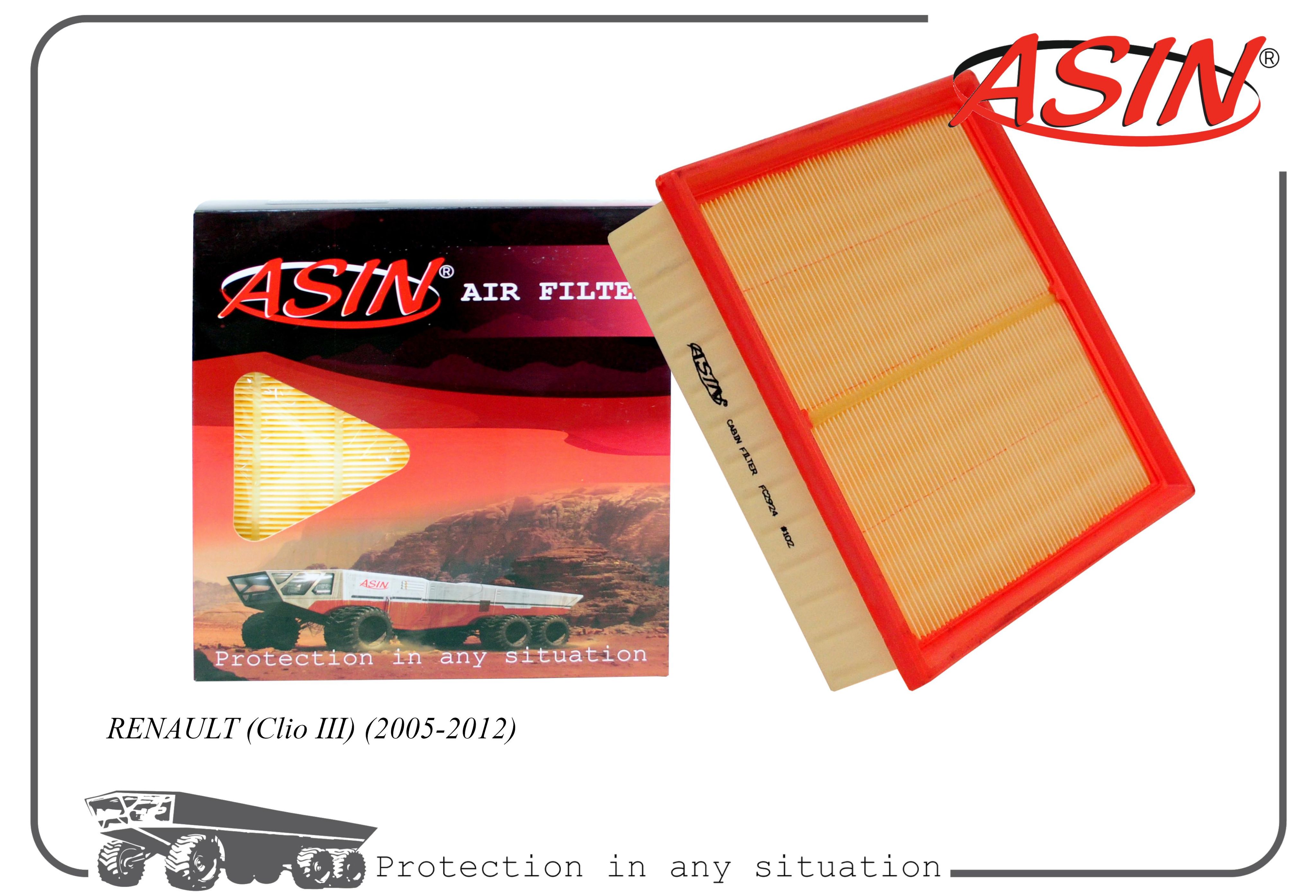 Фильтр воздушный для Рено Клио 3 ASIN.FA2924 ASIN