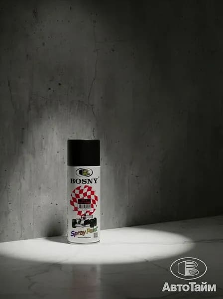 Bosny Краска Быстросохнущая, Гладкая, до 105°, Акриловая, Матовое покрытие, 0.52 л, 0.30 кг, черный матовый