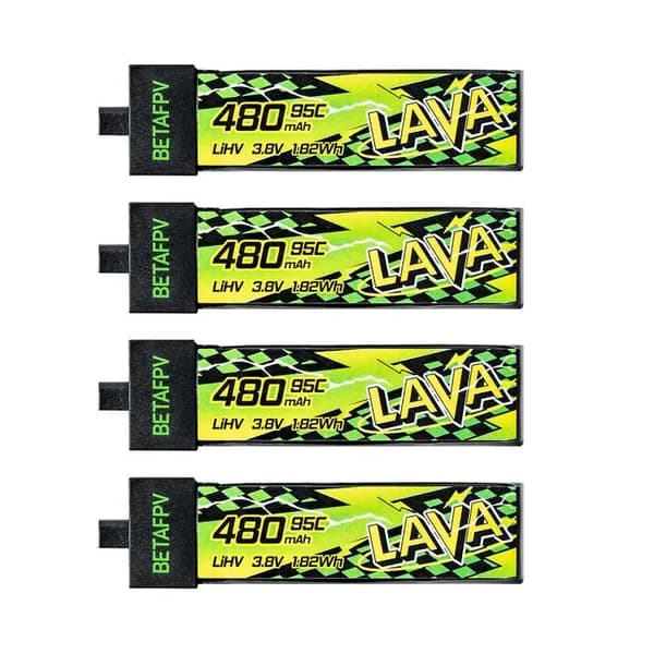 Аккумуляторы Li-po BetaFPV LAVA II 480mAh 1S 3.8V HV 95C BT2.0 (Набор 4 штуки)