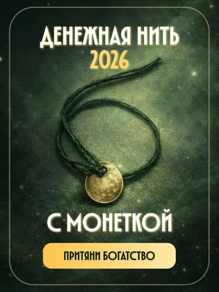 Финансовая нить с монетой "Оберег на богатство и достаток"