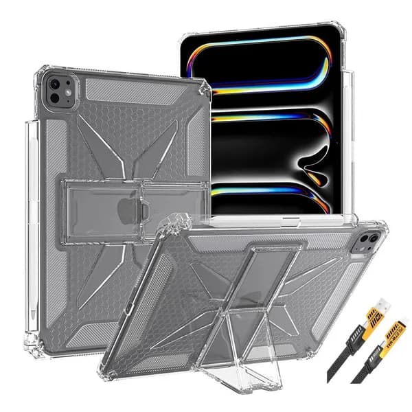 Чехол для всех моделей Apple iPad11 A16, Pro11 2024 M4, а также серий iPad7/8/9 с подставкой, отсеком для стилуса, функцией охлаждения, антискользящим и ударопрочным покрытием