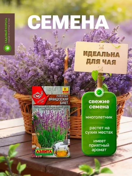 Семена Лаванда Французский Букет 0,1г , семена комнатных растений и многолетних цветов для сада Агрофирма Аэлита