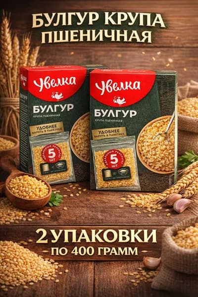 Булгур крупа 2 упаковки по 400 грамм (800 грамм)