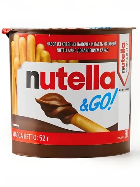 Набор Nutella&GO!, из хлебных палочек и пасты ореховой Nutella, 52 г