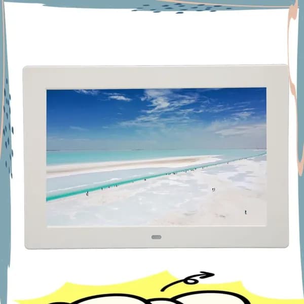 10 Inch Digital Photo Frame, Поддерживает мультимедийный контент и дистанционное управление, для улучшения интерьера Белый американский стандарт