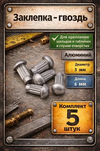 Заклепка 3 x 6 мм 5 шт.