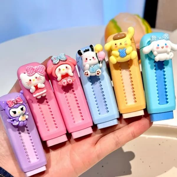 Ластик с фигурками Sanrio, для школьников, пластиковый, 7,5 2,5 см
