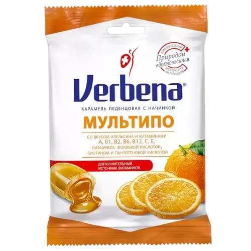 Леденцы VERBENA Вербена-Мультипо, леденцы 3,2 гр, пак 60г - 1 упаковка