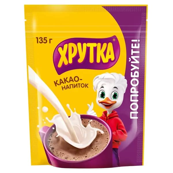 ХРУТКА . Пакет 135г. Какао-напиток быстрорастворимый для питания детей