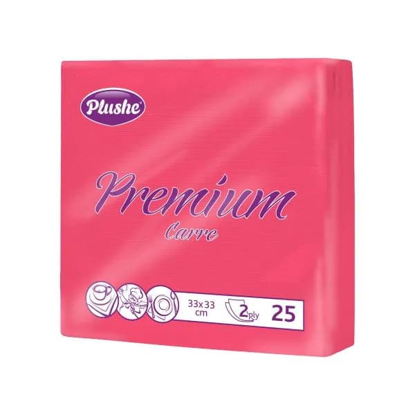 Салфетки бумажные Plushe Premium 2 слоя 33*33см 25 листов