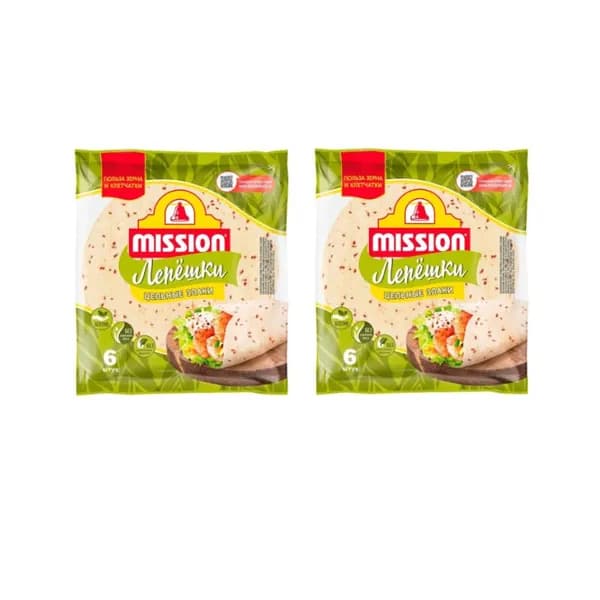 Mission Тортильи пшеничные со злаками, 8 дюймов, 6 шт. в упаковке, 250 г , 2 шт.