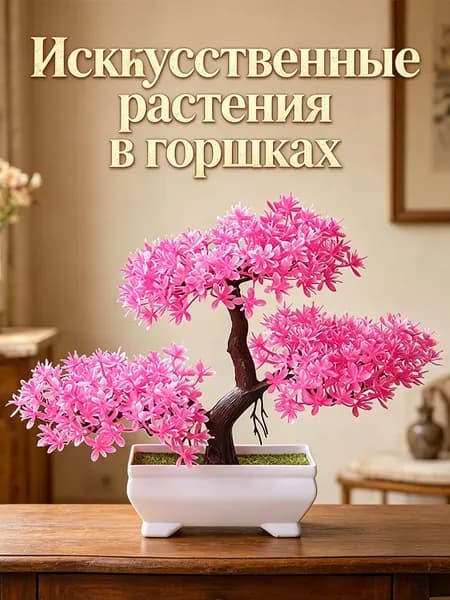 Искусственные цветы Сосна 1 шт розовый