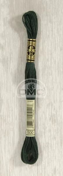 Мулине DMC (Франция), артикул 117, 100% хлопок, цвет 500 Серо-синий, 1шт (пасма).