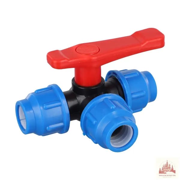 Пластиковый трехходовой шаровой кран valve 25mm