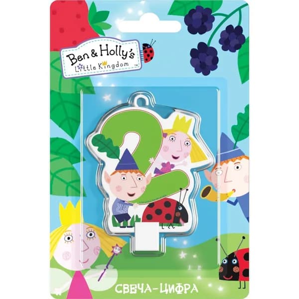 Свеча для торта "Бен и Холли" цифра 2