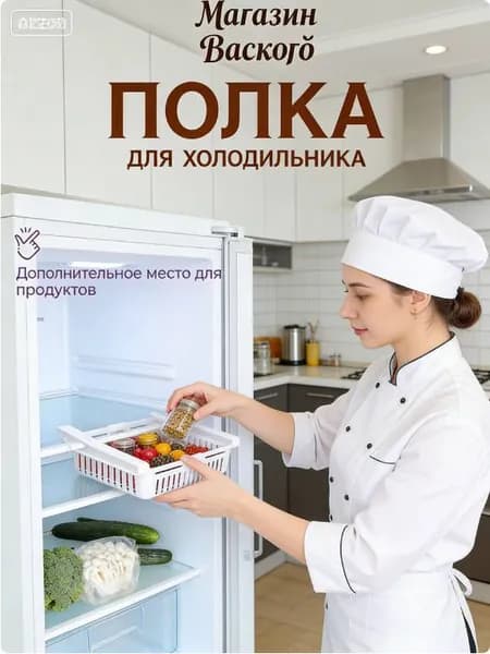 Контейнер для холодильника подвесной раздвижной, 20-28x16x7 см