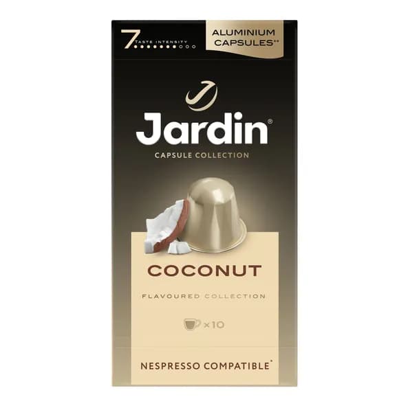 Кофе в капсулах молотый Jardin COCONUT c ароматом кокоса, среднеобжаренный, для системы Nespresso, 10 шт