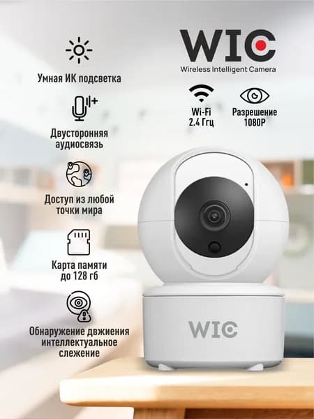 Wifi FullHD камера для дома, с обзором 360, с двухсторонней связью, с ночной подсветкой и датчиком движения