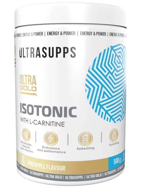 Изотоник + Л-Карнитин UltraSupps Ultra Gold Isotonic - 500 г, ананас