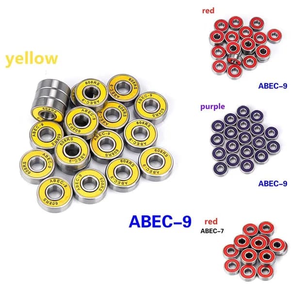 Шариковые подшипники ABEC-7/ABEC-9 608 для скейтборда, стальные, герметичные, 8x22x7 мм.