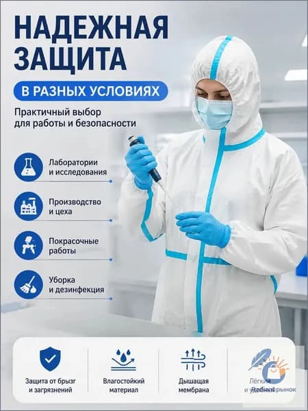 Одноразовые защитные колпаки без бахил, до 20 видов применения, размер XXL