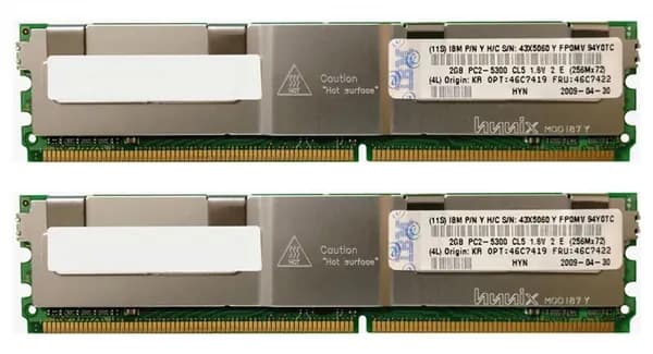 Оперативная память DDR2, 667 МГц, 2 x 2 ГБ (46C7419)