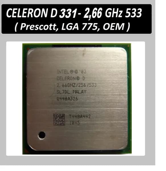 Процессор Celeron (Pentium 4) 2,66 GHZ 256Kb 533 Mhz Prescott mPGA-478 OEM - 1 штука